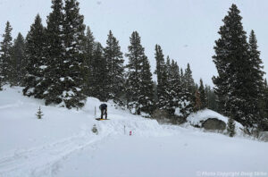 camping platform in snow colorado