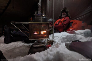 hot tent interior