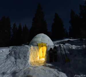 glowing igloo colorado night