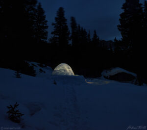 igloo at night colorado