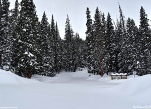 parking area buried in snow