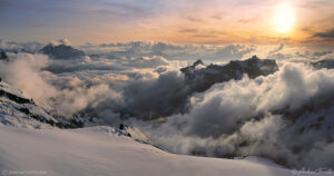 cloud sea sunset from the hohturli pass switzerland alps 01 june 1993