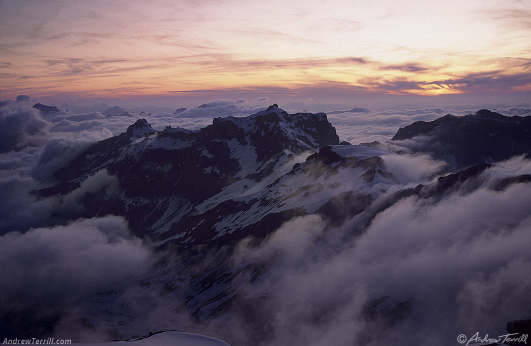 cloud sea sunset hohturli pass switzerland alps 01 june 1993