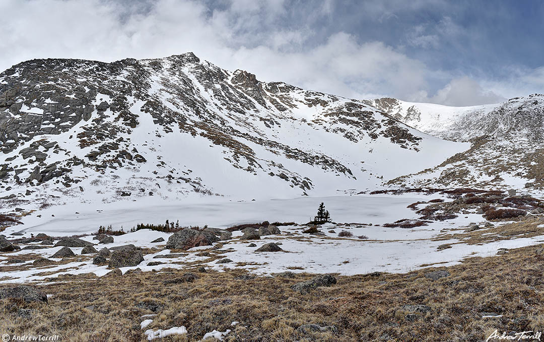 frozen lake in spring snow 4 may 2023