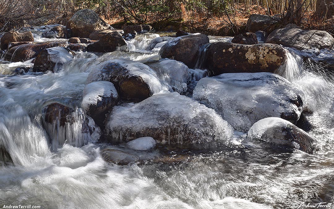 tumbling creek with ice on rocks colorado 2 november 2024