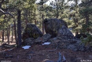 rocks and ponderosa forest winter solstice 21 december 2024