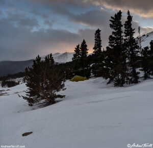 wild camp evening colorado 12 january 2025