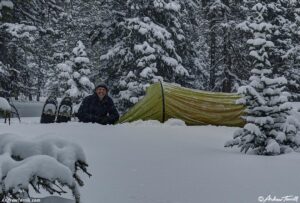 camp in the snow covered forest 30 december 2024