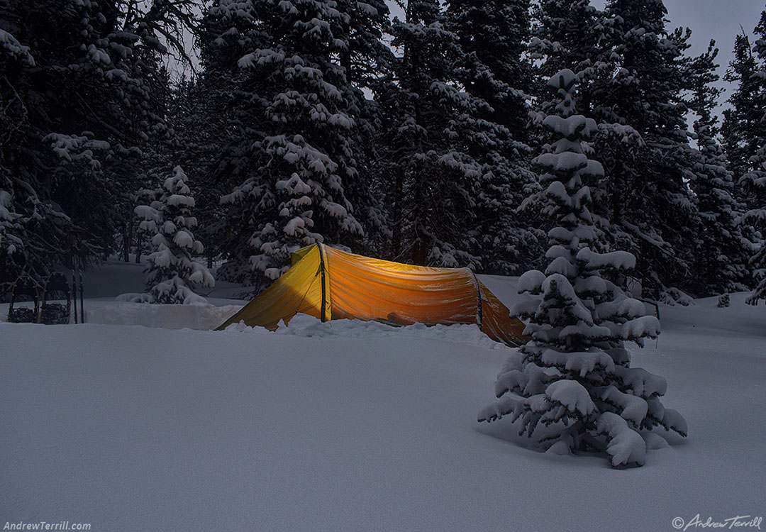 glowing tent winter snow camp 30 december 2024