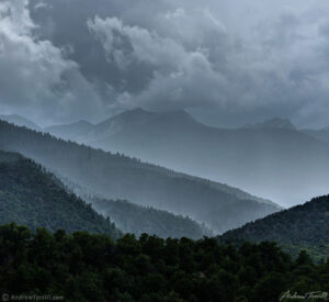 heavy rain thunder storm over sangre di cristo range colorado